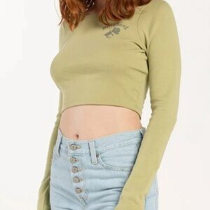 Billabong Women's Tropic Breeze Fitted Cropped Long Sleeve Top Tee T-Shirt